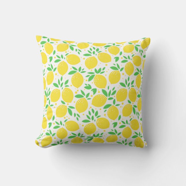 Yellow Lemon Throw Pillow (Front)