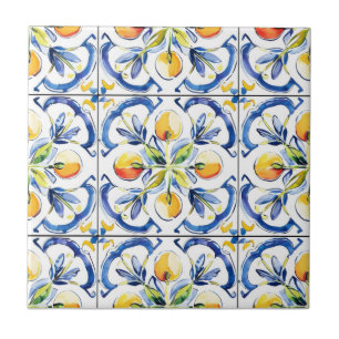 Yellow Lemon Tile Pattern
