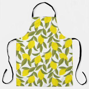 Yellow lemon tree seamless pattern apron