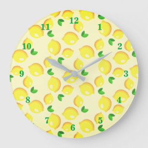 Yellow Lemon Wall Clock
