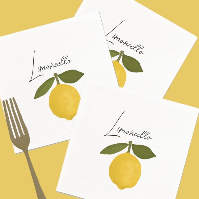 Yellow Lemon with Green Leaves | Fresh Citrus  Napkins (Creator Uploaded)