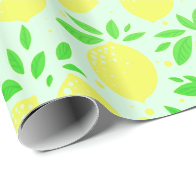 Yellow Lemon Wrapping Paper (Roll Corner)