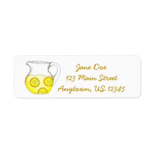 Yellow Lemonade Lemon Ade Pitcher Labels