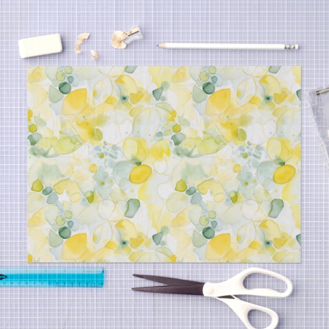 Yellow Lemons Abstract Birthday Tissue Paper (Craft)