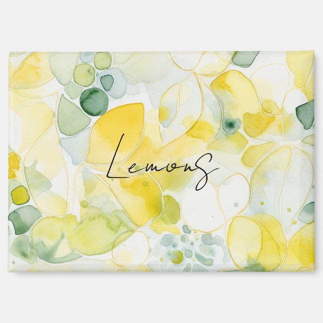 Yellow Lemons Abstract Magnet (Front)