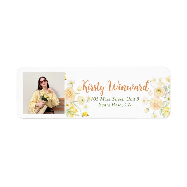 Yellow Lemons and Flowers Grad Labels Floral (Front)