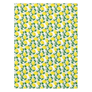Yellow Lemons and Leaves Pattern Tablecloth