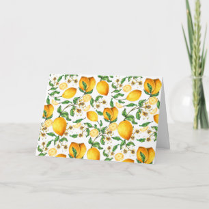 Yellow Lemons and Lemon Flowers Beautiful Card