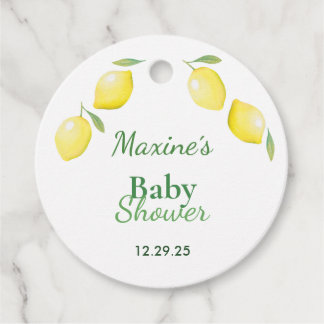 Yellow Lemons Baby Shower Favor Tags