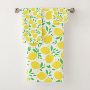 Yellow Lemons Bath Towels