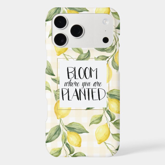 Yellow Lemons Bloom Where You Are Planted iPhone Case (Back)