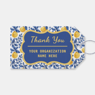 Yellow Lemons Blue Mediterranean Amalfi Thank You Gift Tags