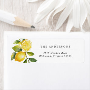 Yellow Lemons | Botanical Citrus Return Address Label