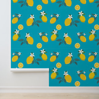yellow lemons branches wallpaper
