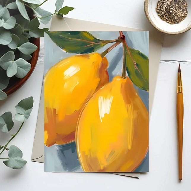 Yellow Lemons Citrus Watercolor Postcard (Creator Uploaded)