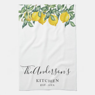 Yellow lemons Family Kitchen Custom Kitchen Towel