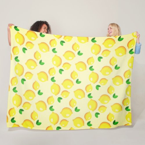 Yellow Lemons Fleece Blanket