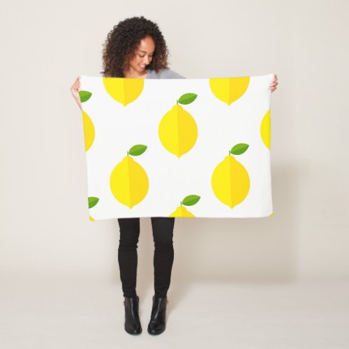 Yellow lemons fleece blanket