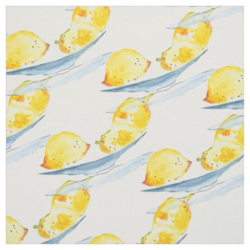 Yellow lemons fruit art fabric