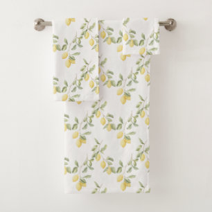 Yellow Lemons Fruit Bath Towel Set