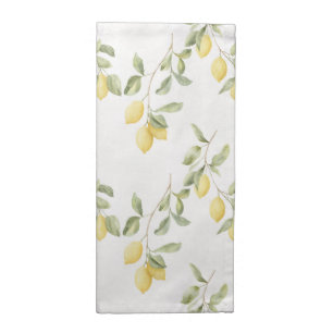 Yellow Lemons Fruit   Cloth Napkin