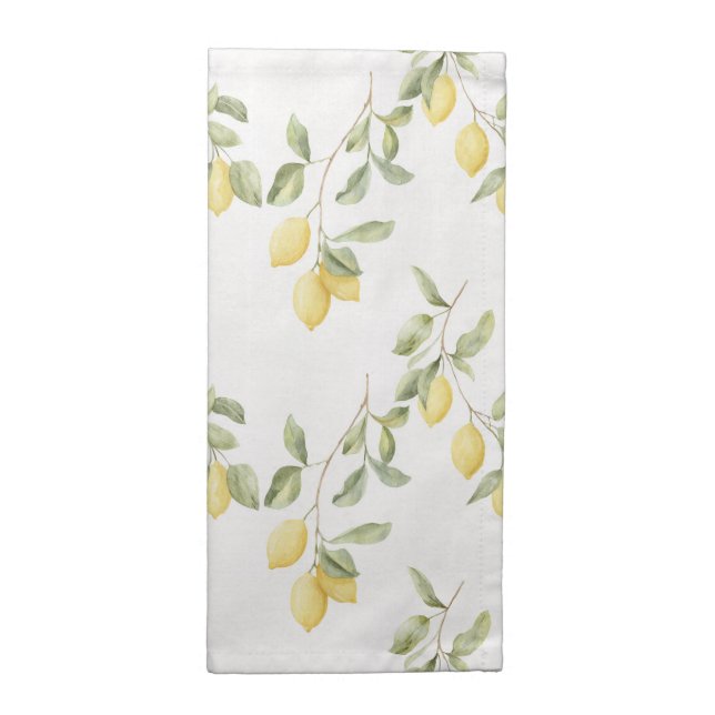 Yellow Lemons Fruit   Cloth Napkin (Half Fold)