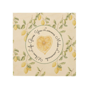 Yellow Lemons Fruit Lemonade Wood Wall Art