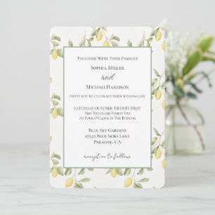 Yellow Lemons Fruit Wedding Invitation