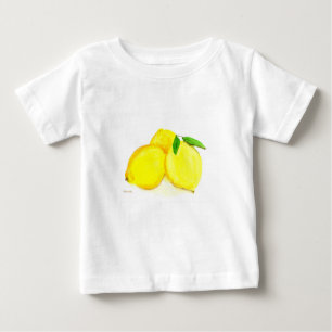 Yellow lemons fruits watercolor Citrus Modern Baby T-Shirt