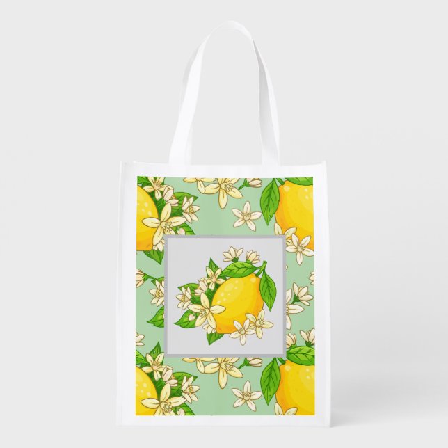 yellow lemons grocery bag (Back)