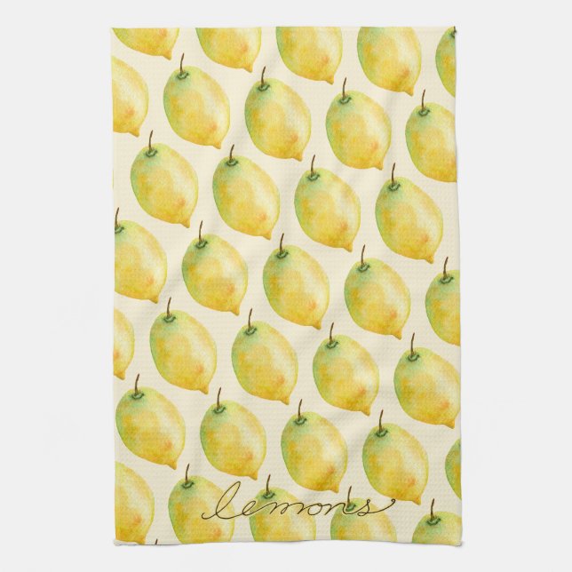 Yellow Lemons Kitchen Towel (Vertical)