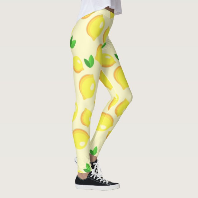 Yellow Lemons Leggings (Right)