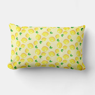 Yellow Lemons Lumbar Pillow