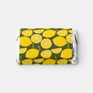 Yellow Lemons & Olive Green Pattern: Modern Citrus Hershey's Miniatures