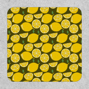 Yellow Lemons & Olive Green Pattern: Modern Citrus Patch