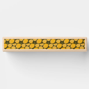 Yellow Lemons & Olive Green Pattern: Modern Citrus Topple Tower