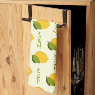 Yellow Lemons Pattern Fresh Zesty Tasty Lemony Kitchen Towel
