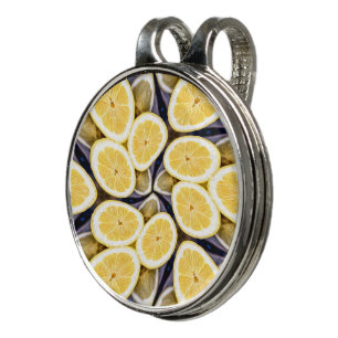 Yellow Lemons Pattern Golf Hat Clip