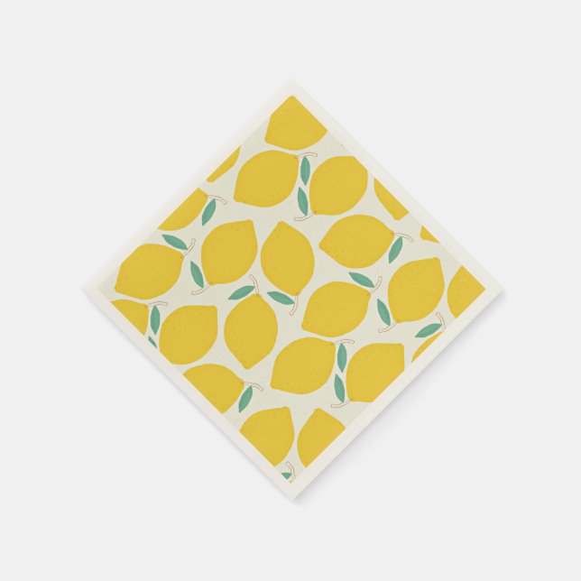 Yellow Lemons Pattern Napkins (Corner)