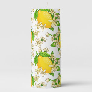 yellow lemons pillar candle