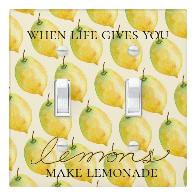 Yellow Lemons Quote Light Switch Cover (In Situ)