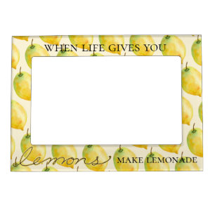 Yellow Lemons Quote Magnetic Frame