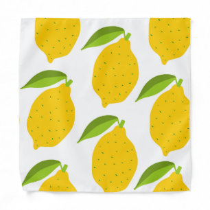 Yellow lemons, seamless artistic pattern. bandana