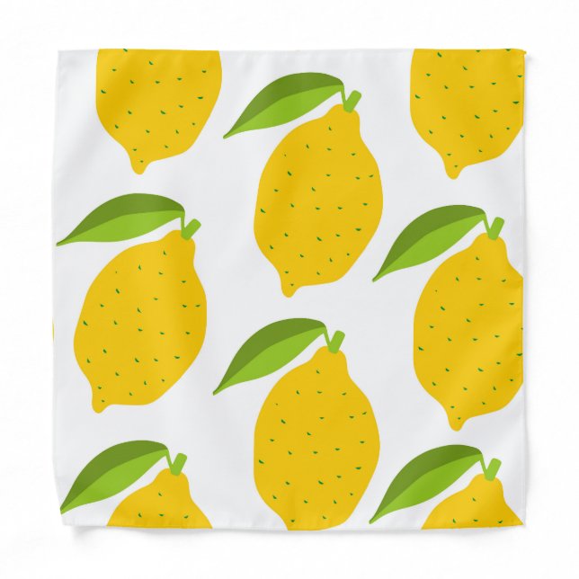 Yellow lemons, seamless artistic pattern. bandana (Front)