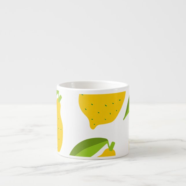 Yellow lemons, seamless artistic pattern. espresso cup (Front)