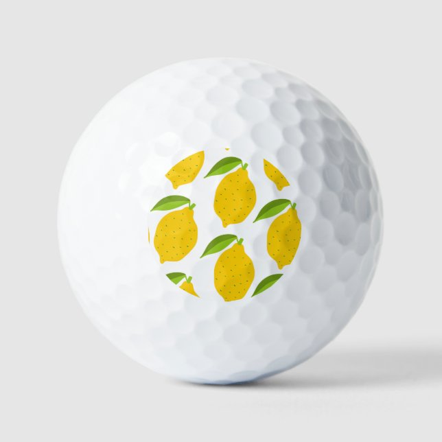 Yellow lemons, seamless artistic pattern. golf balls (Front)