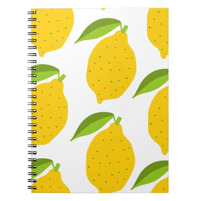 Yellow lemons, seamless artistic pattern. notebook (Front)