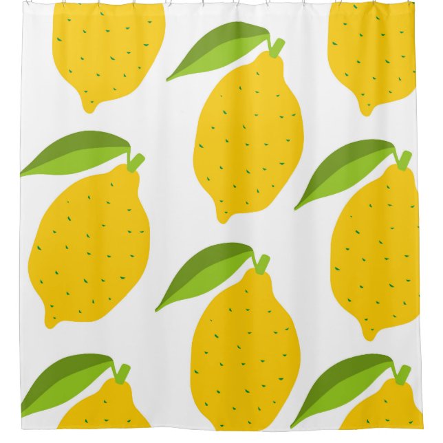 Yellow lemons, seamless artistic pattern. shower curtain (Front)