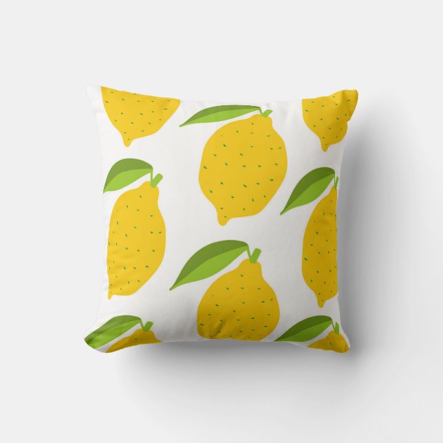 Yellow lemons, seamless artistic pattern. throw pillow (Front)