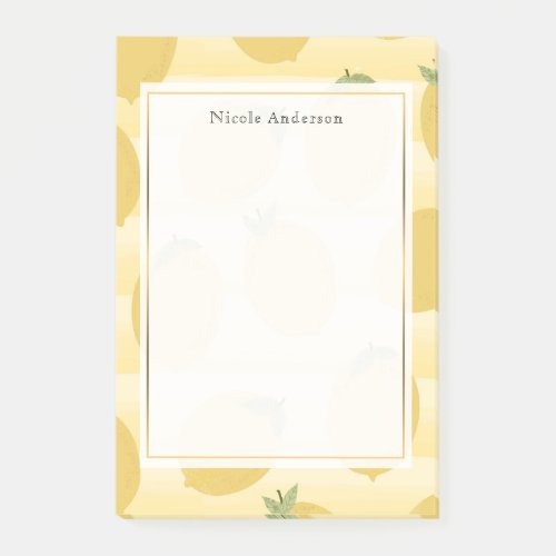 Yellow Lemons Summer Fruit Watercolor Fun Bright Post_it Notes